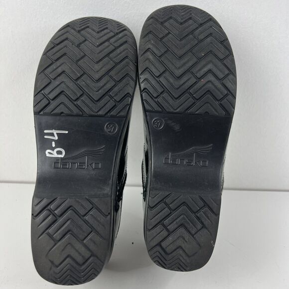 Dansko Patent Black With Silver Swirl Slip On Clogs Size 6.5 - Picture 6 of 6
